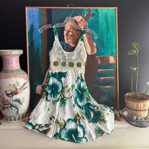 Mini Dress with Crochet Top Medium
